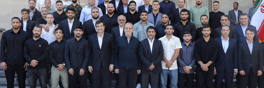تجلیل از قهرمانان تیم‌های ملی کشتی آزاد و فرنگی