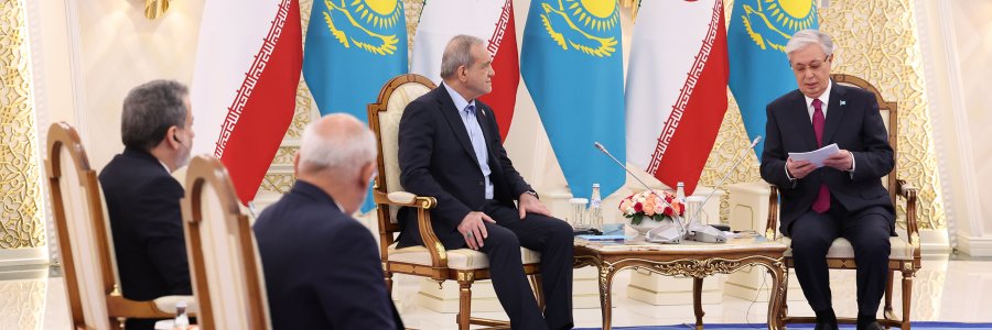 دیدار دوجانبه روسای جمهور ایران و قزاقستان