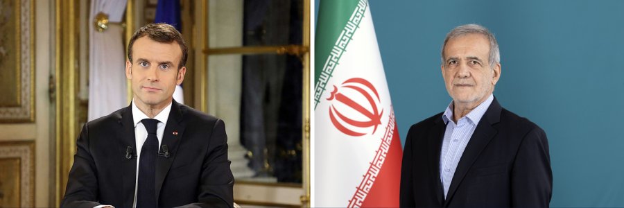 الرئيس بزشكيان يؤكد عزم إيران على الدفاع الشامل وماكرون يعلن استعداد فرنسا لأي إجراء لإعادة المسار الدبلوماسي
