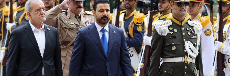 استقبال رسمی رئیس‌جمهور از نخست‌وزیر عراق
